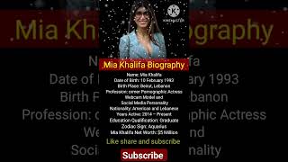 Mia Khalifa Biography I Mia Khalifa  shorts short shortvideo shortsviral  shortyoutube