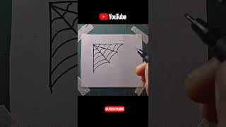 Easy Spider With Net Drawing