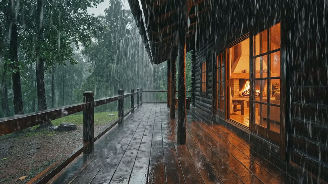 Som de Chuva e Trovão Poderoso batendo no telhado ⚡ ASMR Chuva para Dormir e Relaxar - Rain sounds