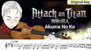 Attack on Titan The Final Season Ending : Akuma No Ko - Ai Higuchi Violin Sheet