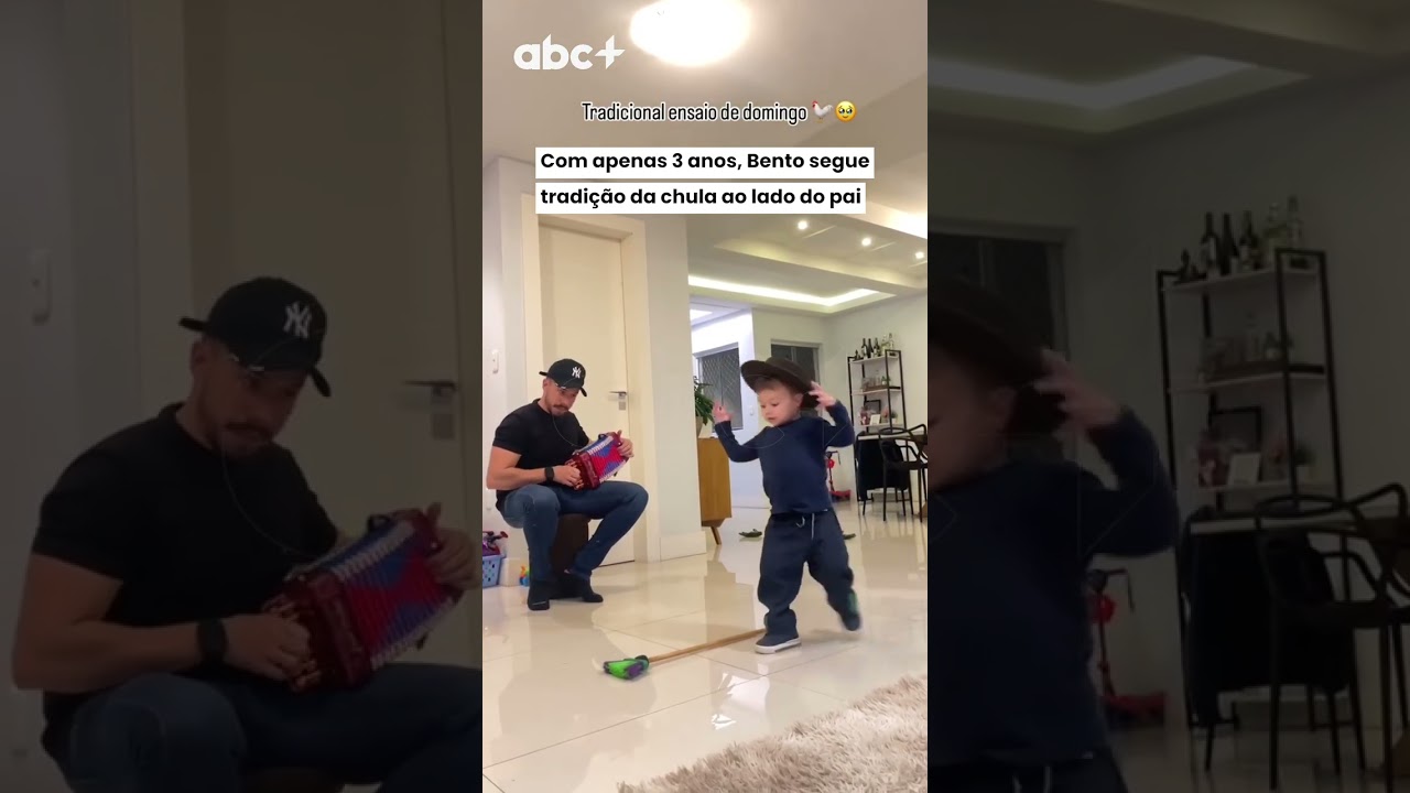 Com apenas 3 anos, Bento segue tradição da chula ao lado do pai