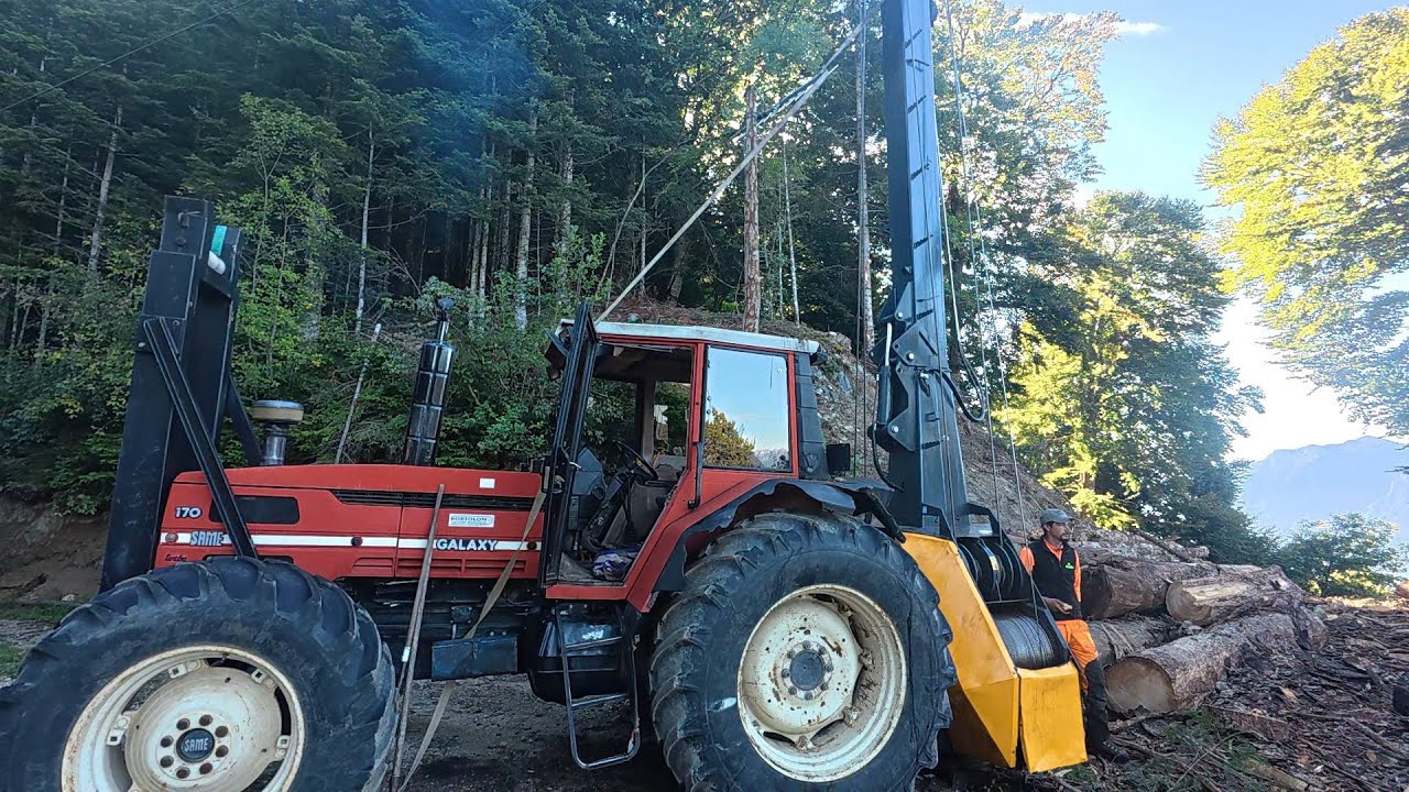 UNIFOREST Seilbahn + HITACHI ZX 240 mit Prozessor P75 : Käferholz Jagd 