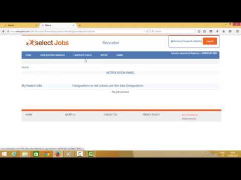 Introduction To Recruiter Module on Select Jobs Portal (www.selectjobs.com)