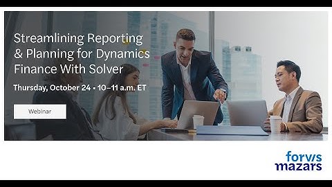 Streamlining Reporting & Planning for Dynamics Finance With Solver
