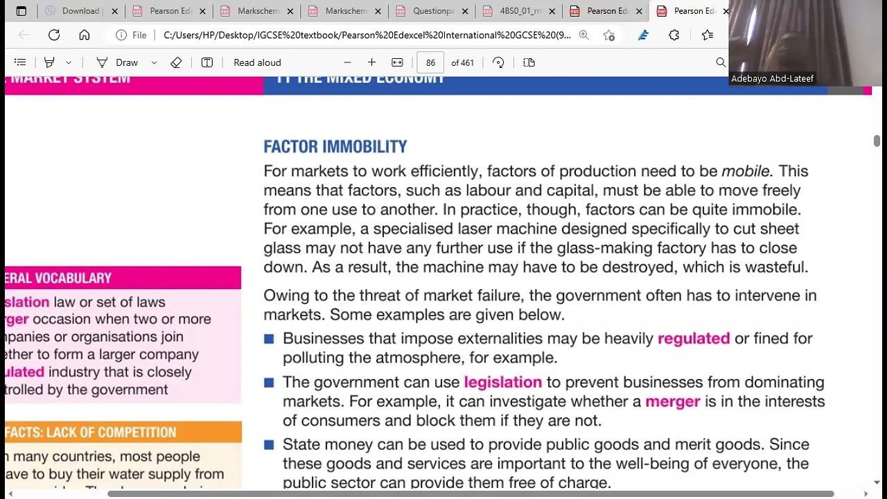 Economics IGCSE (Market Failure and Government Intervention)