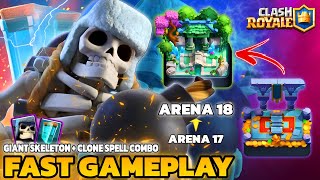 UNSTOPPABLE Giant Skeleton + Clone Spell Combo! Insane Clash Royale Fast Gameplay