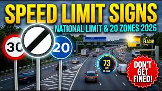 UK Speed Limit Signs 2026: National Speed Limit, 20 Zones, Minimum Speed, Repeaters & Wales 20