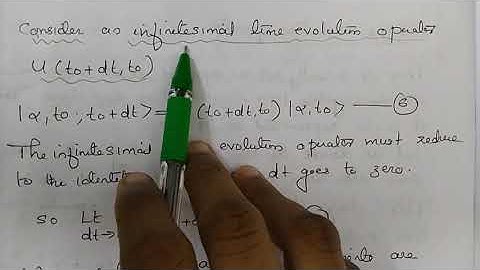 Infinitesimal time evolution operator