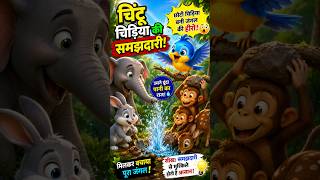 छोटी चिड़िया ने बचाया पूरा जंगल! The Smart Little Bird Saved the Jungle!😱🐦 | हिंदी कहानी #shorts