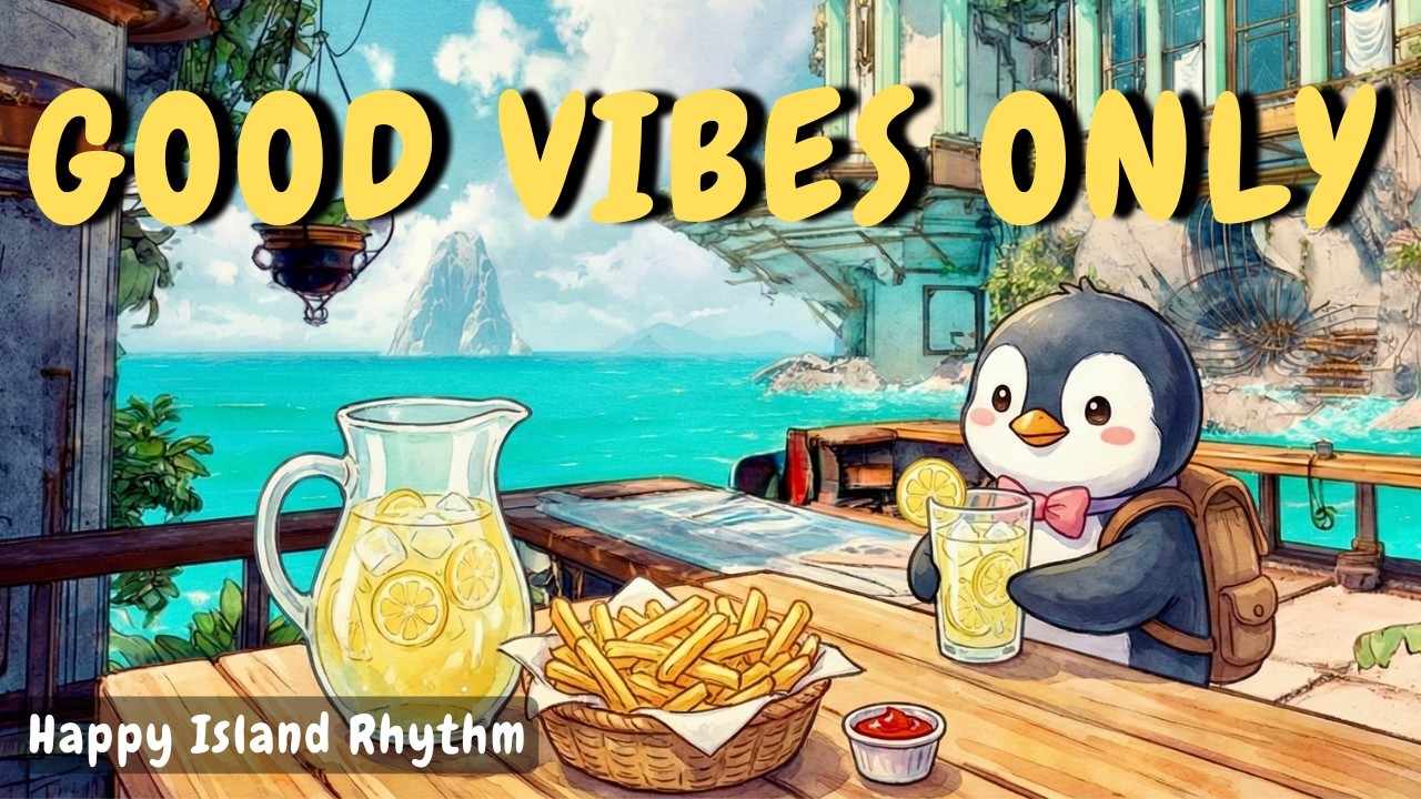 Перерыв на морской террасе с пингвином 🍟 Бодрый джаз для настроения (3H)