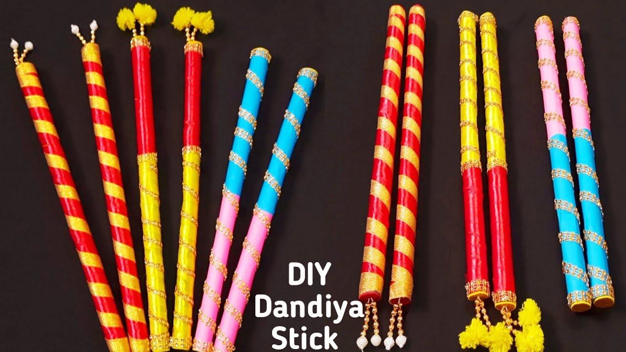 Diy Dandiya Stick Newspaper Craft SimpleKreativeK YouTube