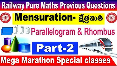 Mensuration Part 2 Railway Pure Mathematics Previous year Questions Explain Telugu by SRINIVASMech