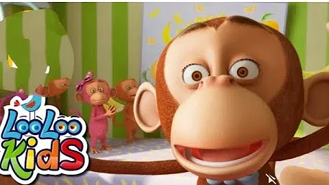 Five Little monkeys jumping on The bed - 3D animation English nursery rhymes for children