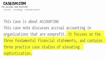 Note on Financial Accounting in Nonprofit Organizations Case Study Help - Caseism.com