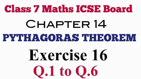 Exercise 16 Q.1 to Q.6 Class 7 Maths ICSE Board Selina Publisher