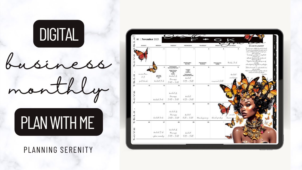 DIGITAL PLAN WITH ME | NOVEMBER MONTHLY SPREAD | GOOD MONDAYS PAPER ...