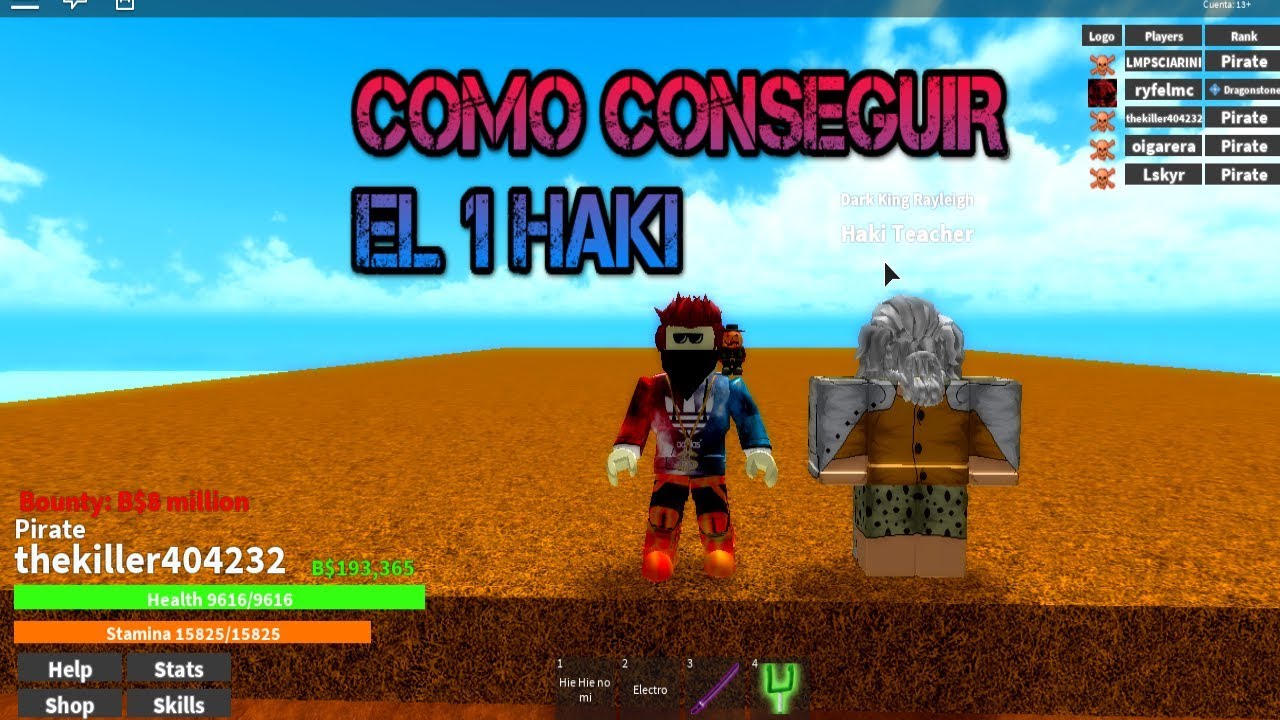 Como Obtener El 1 Haki Roblox One Piece Bizarre Adventure Youtube - como conseguir todos os haki roblox one piece bizarre