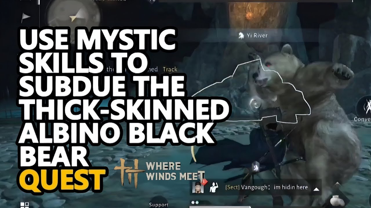 Используйте мистические навыки, чтобы усмирить толстокожего черного медведя-альбиноса в месте, гд...