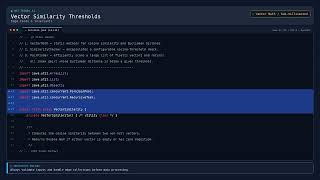 [AI Tech] Vector Similarity Thresholds — Java DSA Prep