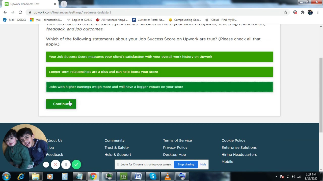 Upwork Readiness Test 2020