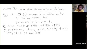 Lecture 7.1 - More About lim inf & lim sup - Interference