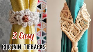 2 Easy Macrame Curtain Tieback | DIY Home Decor Tutorial | Macrame Curtain Holders for Beginners