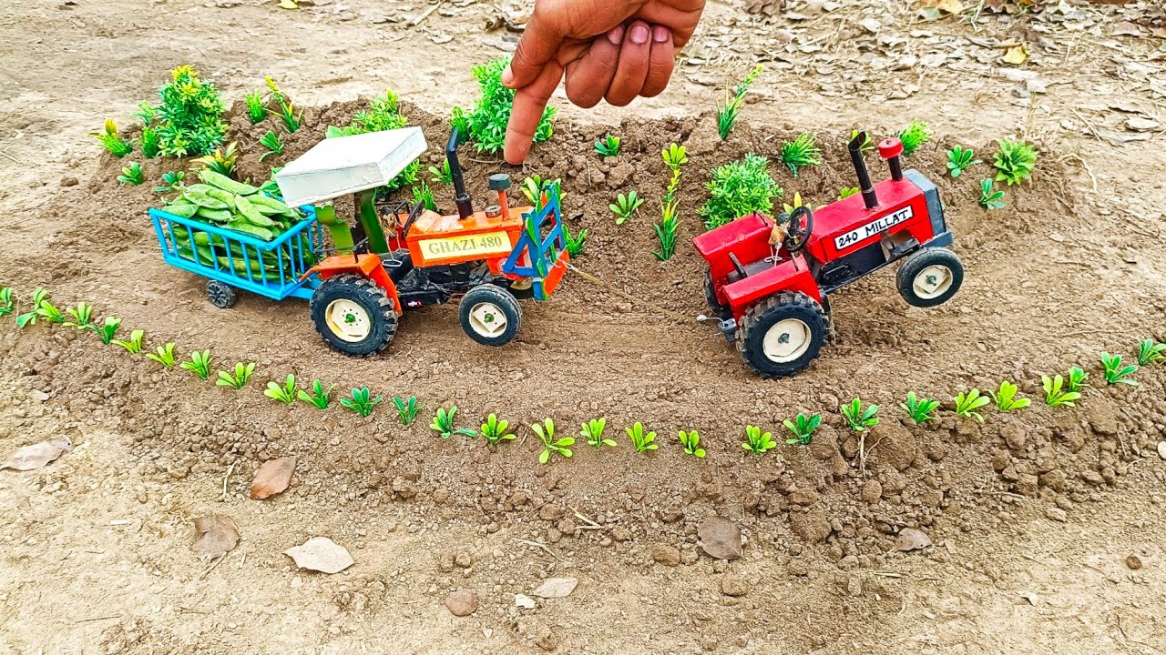 Diy tractor loaded trolley stuck in green peas | science project @sano Creator