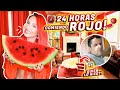 SE ROBARON MI PASTEL!!😡 24 HORAS COMIENDO ROJO🍉 ❤️| Jenny Devil 😈