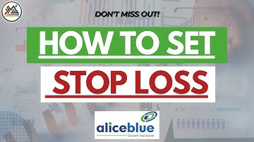 How to Set STOP LOSS in Alice Blue | Set Stop Loss and Target |