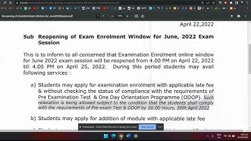 Reopening of Exam Enrolment Window for June, 2022 Exam Session by ICSI LIVE UPDATE #csjune22 #CS