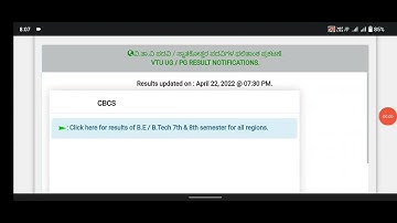 7TH AND 8TH SEM RESULTS OUT VTU UPDATE :22 Apr 2022
