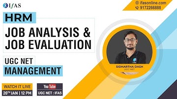 UGCNET | Job Analysis & Job Evaluation | HRM | IFAS