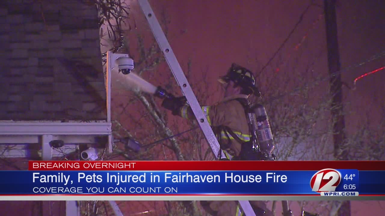 Family, pets injured in late-night house fire - YouTube