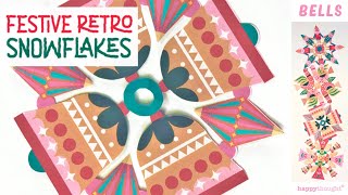 Easy DIY Retro Bells snowflake tutorial. Paper snowflake retro templates to download • Happythought