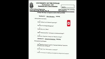 Software engineering BSIT past paper 2018