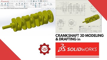 CrankShaft 3D model & Drafting #cad #solidworks #mechanicalengineering #designengineer