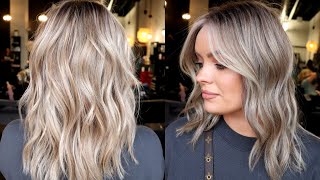 HOW TO: FALL HAIR TRANSFORMATION 🍂 Come to the salon with me! | Platinum to Dimensional Blonde