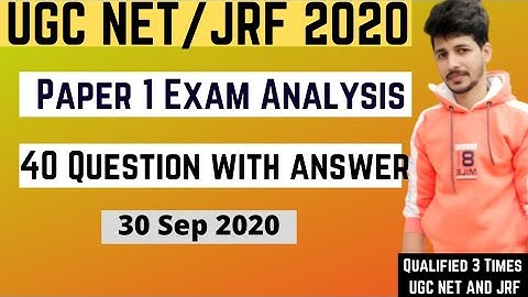 UGC/NTA NET PAPER-1 EXAM ANALYSIS ||MORNING SHIFT 30 Sept 2020 by akash
