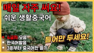 매일 자주써요! 기초생활중국어 (글자38탄) 4글자 30문장 (3회차부터 중국어만 듣기) 틀어만두세요! 한국어발음 연속듣기 생활중국어회화 ,실용중국어