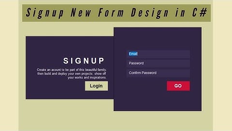 How to Create Signup Form Extra Ordinary Design in Just 5 Minutes in C# Visual Studio 2010