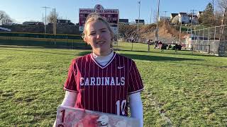 Pine Grove's Madison Shiffer postgame interview 04/01/25