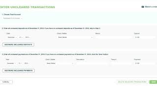 Onboarding Step Two: Enter Uncleared Transactions