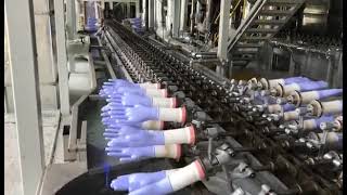 Please view the video to know how the gloves production line work