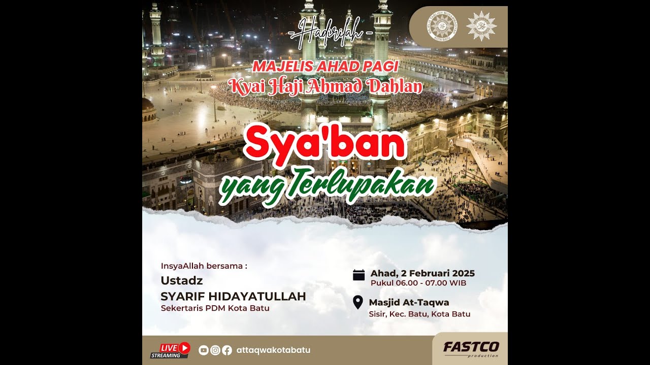 [LIVE] Ahad Pagi |Ustadz M Syarif Hidayatullah| SYA'BAN Yang Terlupakan | Masjid at-taqwa