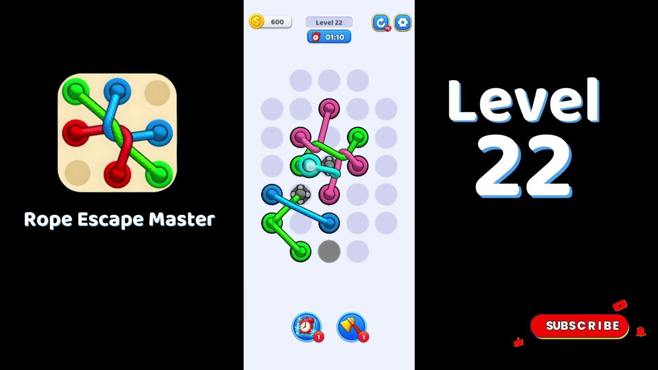 Rope Escape Master Level 22 Walkthrough 🧩 | Untangle Knots Puzzle Game | Solutionguruji