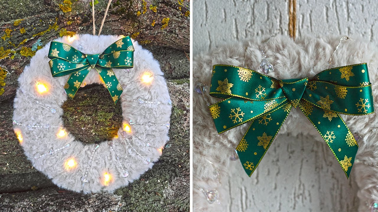 🎄 НОВОГОДНИЙ венок с ПОДСВЕТКОЙ в стиле МИНИМАЛИЗМА / DIY NEW YEAR wreath decor / Творческое место