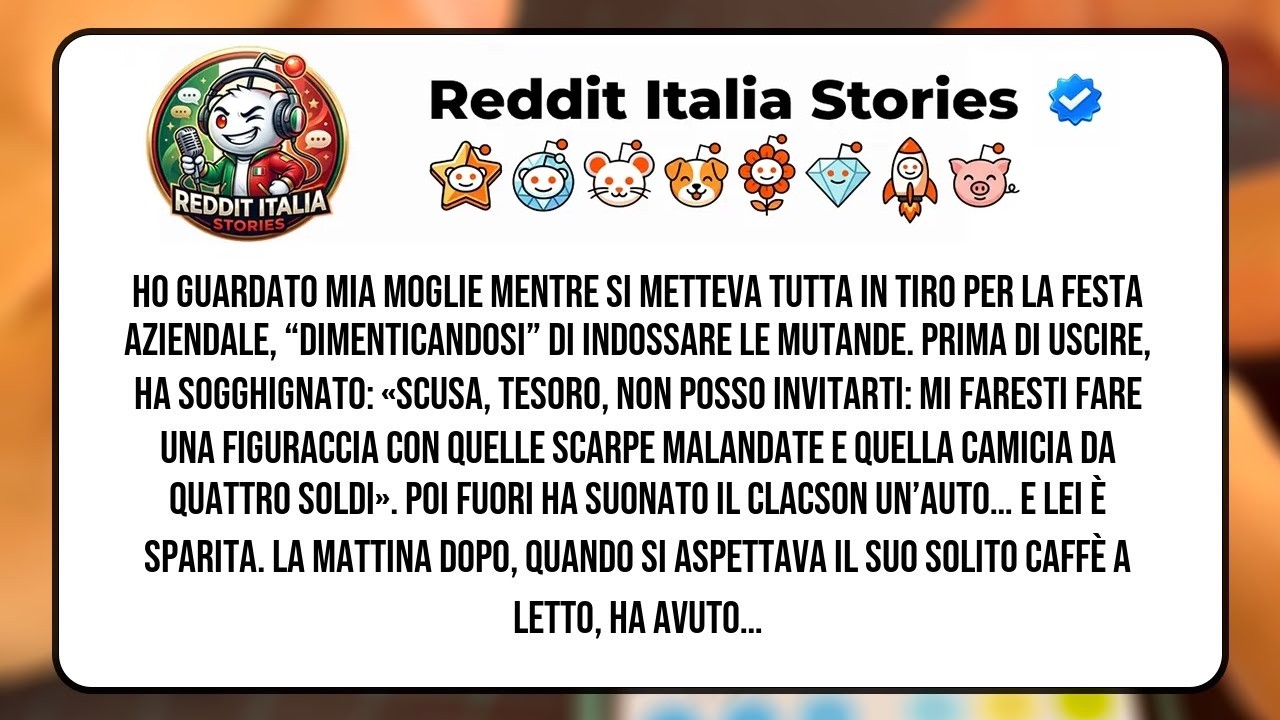 "Marcus, indossi le mutande?" Mia moglie Clare ride mentre finisce di prepararsi per il gala aziendale, quel vestito nero che non metteva da due anni. Io sono seduto sul bordo del letto, ancora in...