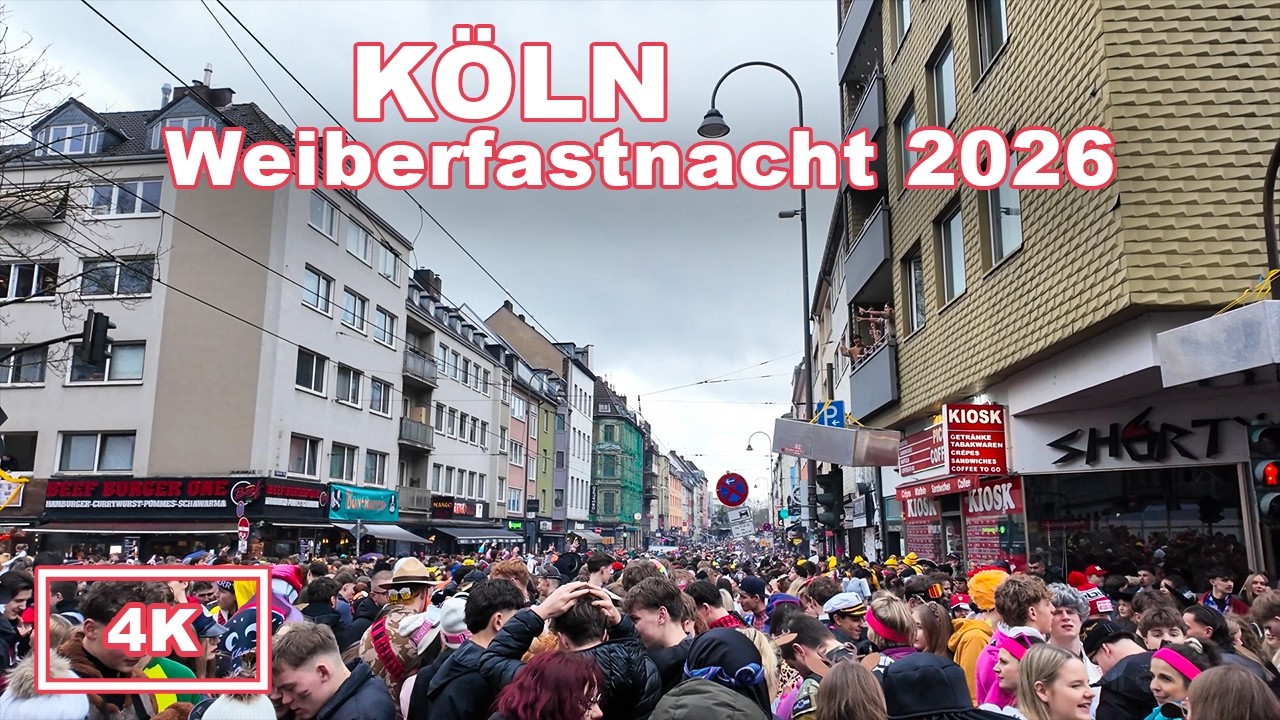 Köln Weiberfastnacht 2026: MEGA Party in der Zülpicher Straße 🎭  Karneval Walking Tour 4K