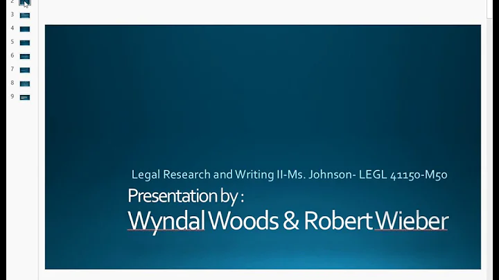 Presentation II by Wyndal Woods and Robert Wieber