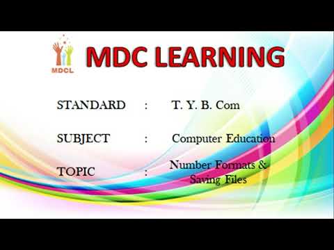 T. Y. B. Com. l number format in creating files l Computer Education